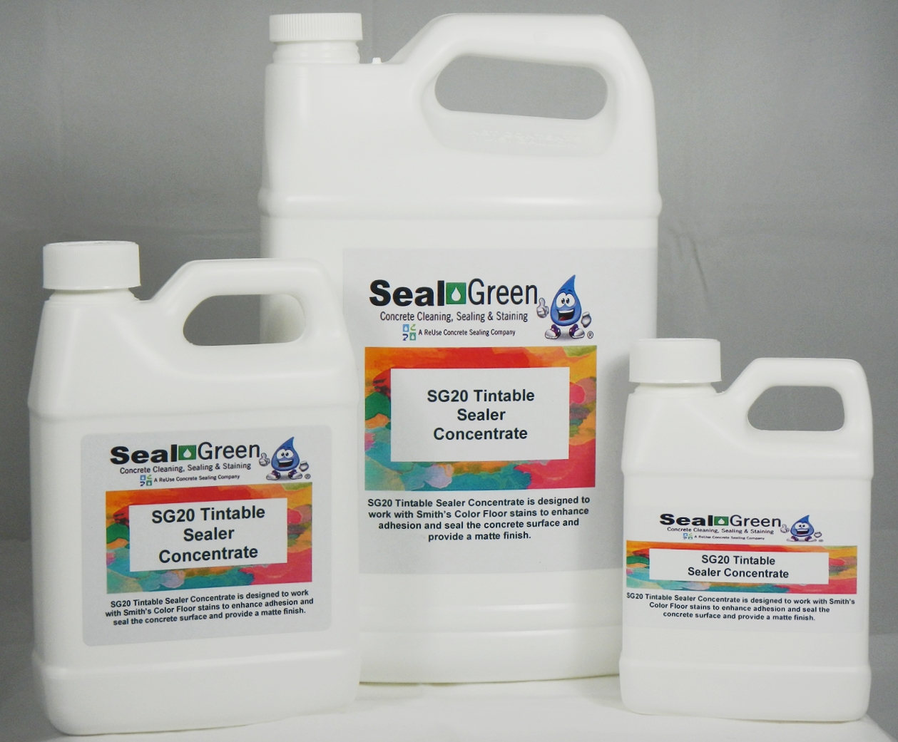 What is the coverage area for the quart and gallon SG20 Tintable Sealer Concentrate?